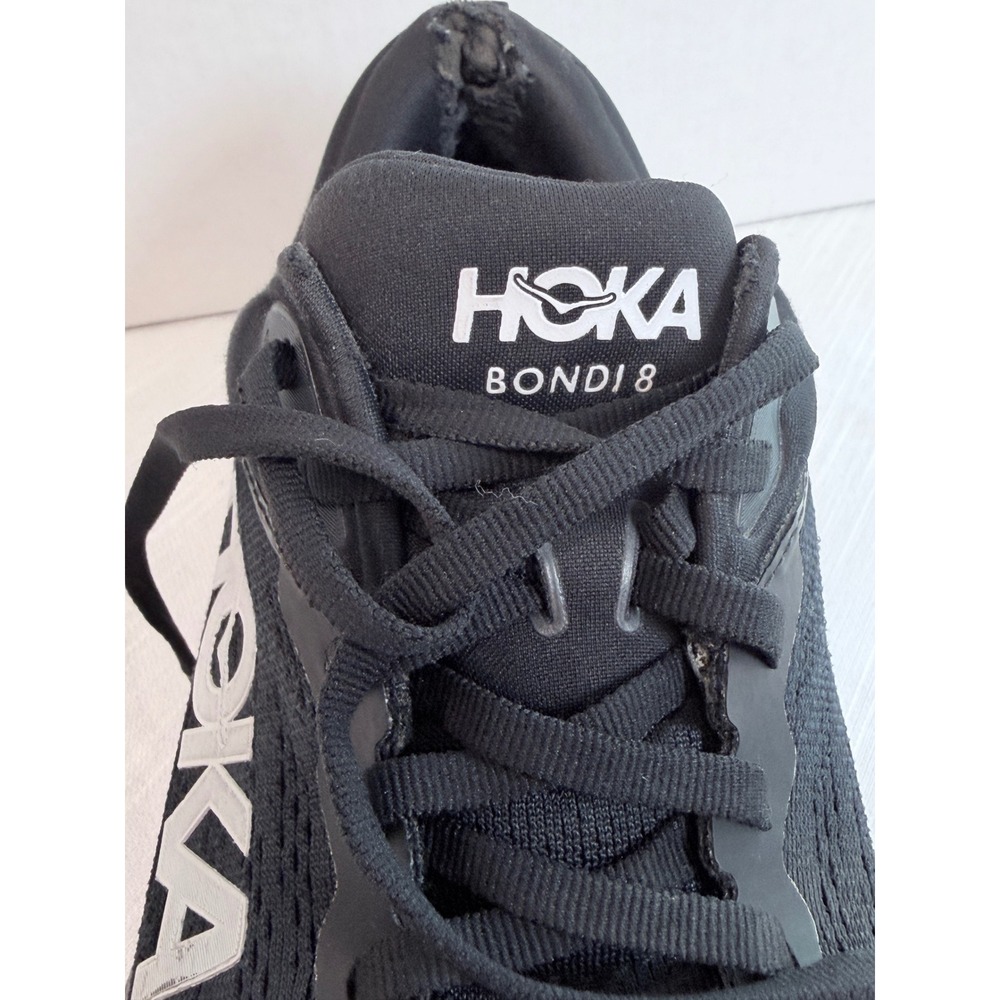 Hoka Bondi 8 Running Shoes Womens 9B Black White Good Max Cushion 1127952 BWHT - Picture 12 of 12